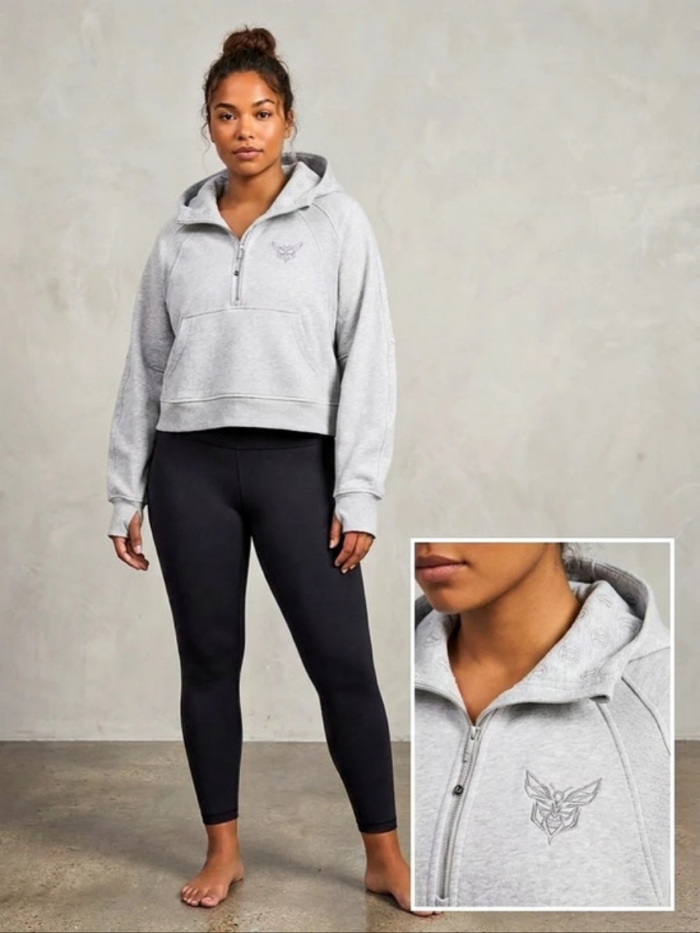 Lululemon Half-Zip Crop Scuba Charlotte Hornets Embroidery